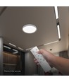 Plafonnier LED V-Tac 30W/60W/30W - CCT 3-en-1, dimmable, télécommande, bord marron foncé, Ø43cm