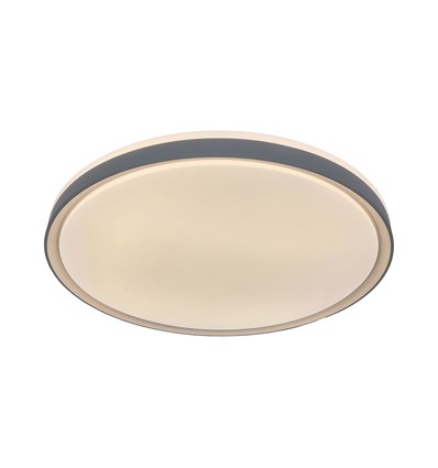 Plafonnier LED V-Tac 60W avec télécommande - CCT 3-en-1, dimmable, bord gris, design domelight