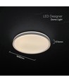 Plafonnier LED V-Tac 60W avec télécommande - CCT 3-en-1, dimmable, bord gris, design domelight
