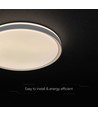 Plafonnier LED V-Tac 60W avec télécommande - CCT 3-en-1, dimmable, bord gris, design domelight