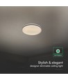 Plafonnier LED V-Tac 60W avec télécommande - CCT 3-en-1, dimmable, bord gris, design domelight