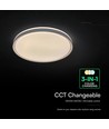 Plafonnier LED V-Tac 60W avec télécommande - CCT 3-en-1, dimmable, bord gris, design domelight
