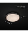Plafonnier LED V-Tac 30W/60W/30W aspect bois - 3-en-1 CCT, télécommande