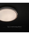 Plafonnier LED V-Tac 30W/60W/30W aspect bois - 3-en-1 CCT, télécommande