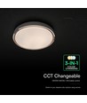 Plafonnier LED V-Tac 30W/60W/30W aspect bois - 3-en-1 CCT, télécommande