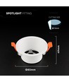 Spot encastrable GU10, anti-éblouissement - Rond, blanc, Deep Anti Glare, sans source