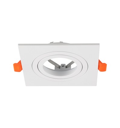 Spot encastrable V-Tac GU10 - Carré, blanc, aluminium, sans source lumineuse