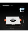 Spot encastrable V-Tac GU10 - Carré, blanc, aluminium, sans source lumineuse