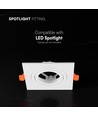 Spot encastrable V-Tac GU10 - Carré, blanc, aluminium, sans source lumineuse