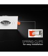 Spot encastrable V-Tac GU10 - Carré, blanc, aluminium, sans source lumineuse