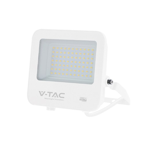 Projecteur LED 50W - 135lm/W, IP65, puce CREE, boîtier blanc, garantie 6 ans