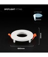 Spot encastrable GU10 - Rond, blanc, aluminium, IP44, sans ampoule