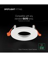 Spot encastrable GU10 - Rond, blanc, aluminium, IP44, sans ampoule
