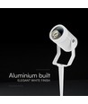 Spot de jardin GU10 avec piquet - Blanc, aluminium, IP65, sans ampoule