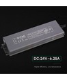 Alimentation 150W / 24V DC pour rubans LED - 6,25A, IP67
