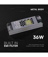 Alimentation Slim 36W / 12V DC pour rubans LED - 3A, IP20