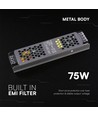 Alimentation 75W / 12V DC pour rubans LED - 6,25A, IP20, Slim