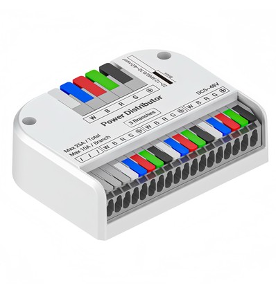 Répartiteur ruban LED RGBW - Hub avec 3 sorties, 25A