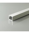 Profilé alu 2m pour rubans LED - Montage en saillie, argent, avec diffuseur, 12x10mm