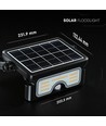 Projecteur solaire LED 7W avec détecteur PIR - 3.7V, boîtier noir, CCT 3-en-1