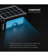 Projecteur solaire LED 7W avec détecteur PIR - 3.7V, boîtier noir, CCT 3-en-1