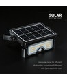Projecteur solaire LED 7W avec détecteur PIR - 3.7V, boîtier noir, CCT 3-en-1