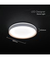 Plafonnier LED V-Tac 40W avec télécommande - CCT 3-en-1, dimmable, finition bois, Designer Domelight