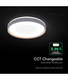 Plafonnier LED V-Tac 40W avec télécommande - CCT 3-en-1, dimmable, finition bois, Designer Domelight