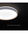 Plafonnier LED V-Tac 40W avec télécommande - CCT 3-en-1, dimmable, finition bois, Designer Domelight