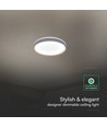 Plafonnier design V-Tac 60W avec télécommande - CCT 3-en-1, dimmable, finition bois