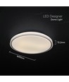 Plafonnier LED design 60W avec télécommande - CCT 3-en-1, dimmable, anneau noir, source lumineuse incluse