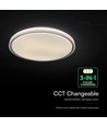 Plafonnier LED design 60W avec télécommande - CCT 3-en-1, dimmable, anneau noir, source lumineuse incluse