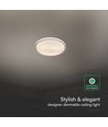 Plafonnier LED V-Tac 30W/60W/30W avec télécommande - 3-en-1, dimmable, anneau brun, source incluse