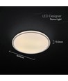 Plafonnier LED V-Tac 30W/60W/30W avec télécommande - CCT 3-en-1, dimmable, anneau gris, source incluse