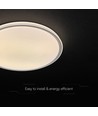 Plafonnier LED V-Tac 30W/60W/30W avec télécommande - CCT 3-en-1, dimmable, anneau gris, source incluse