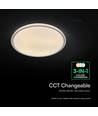 Plafonnier LED V-Tac 30W/60W/30W avec télécommande - CCT 3-en-1, dimmable, anneau gris, source incluse