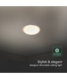 Plafonnier LED V-Tac 30W/60W/30W avec télécommande - CCT 3-en-1, dimmable, finition bois, design
