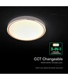 Plafonnier LED V-Tac 30W/60W/30W avec télécommande - CCT 3-en-1, dimmable, finition bois, design