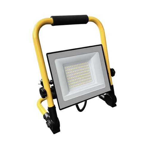Projecteur LED 50W sur trépied - câble 3m, lampe de chantier, boîtier noir, IP65, puce CREE, 6 ans de garantie