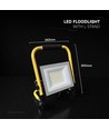 Projecteur LED 50W sur trépied - câble 3m, lampe de chantier, boîtier noir, IP65, puce CREE, 6 ans de garantie