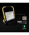 Projecteur LED 50W sur trépied - câble 3m, lampe de chantier, boîtier noir, IP65, puce CREE, 6 ans de garantie