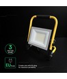 Projecteur LED 50W sur trépied - câble 3m, lampe de chantier, boîtier noir, IP65, puce CREE, 6 ans de garantie