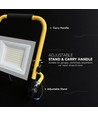 Projecteur LED 50W sur trépied - câble 3m, lampe de chantier, boîtier noir, IP65, puce CREE, 6 ans de garantie