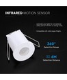 Détecteur de mouvement infrarouge compact - Blanc, IP20, max 400W LED