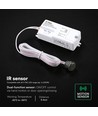 Détecteur de mouvement infrarouge V-Tac - Blanc, 2-en-1, max 200W LED, IP20 intérieur