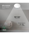 Plafonnier V-Tac avec capteur micro-ondes - Blanc, pour ampoule E27