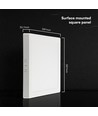 Plafonnier LED 24W 3-en-1 CCT - 29x29 cm, Hauteur: 3,1cm, Garantie 6 ans, Puce Cree, bord blanc
