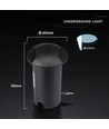 Spot LED à encastrer V-Tac 1W - IP67, boîtier noir, 6400K