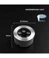 Spot LED encastrable de sol 6W - IP67, boîtier argent, 3000K, source incluse
