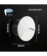 Spot encastrable LED 3W pour escalier - Rond, blanc, IP65, 3000K